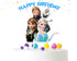 Cake Topper Happy Birthday - Elsa Anna Olaf Cake Decoration, Cardstock Cake Topper