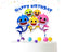 Cake Topper Kids Shark – Happy Birthday Topper with Sticks