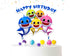 Cake Topper Kids Shark – Happy Birthday Topper with Sticks
