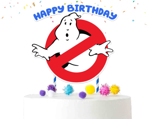 Cake Topper Ghost Happy Birthday Decoration - Ghostbusters Birthday Cake Topper