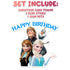 Cake Topper Happy Birthday - Elsa Anna Olaf Cake Decoration, Cardstock Cake Topper