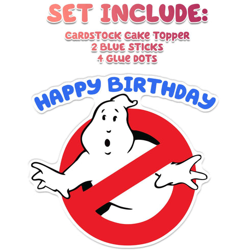 Cake Topper Ghost Happy Birthday Decoration - Ghostbusters Birthday Cake Topper