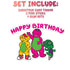 Cake Topper Pink Dino & Friends – Happy Birthday Dinosaur Family Topper