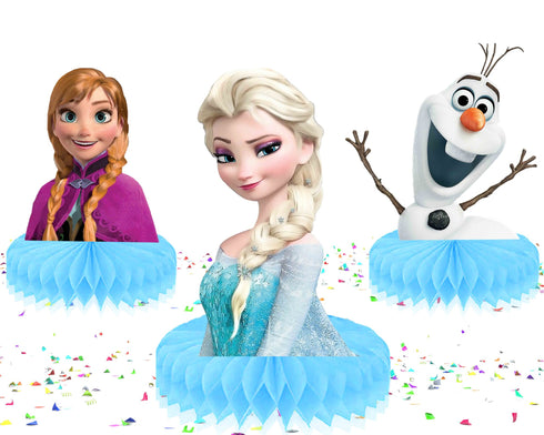 Honeycomb Centerpieces Elsa - 5 Pcs Elsa Anna Olaf Table Decorations, Honeycomb Party Centerpieces