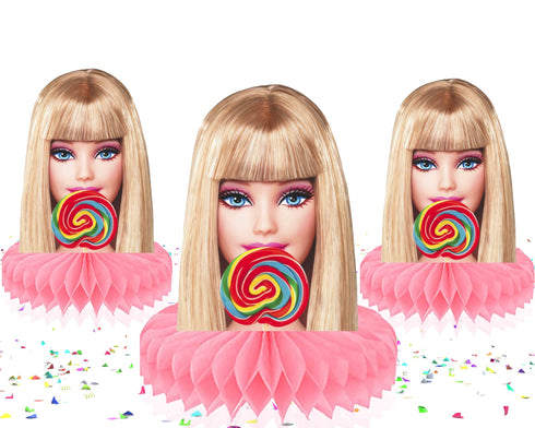 Honeycomb Centerpieces Barbe – Table Decorations for Girl Birthday Party