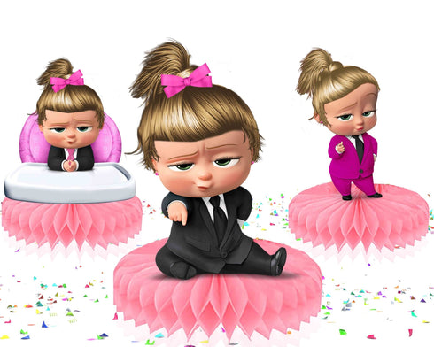 Girl Honeycomb Centerpieces Boss – 5 Table Decorations