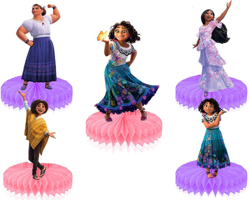 Honeycomb Centerpieces Mexican Girls – 5 Pcs Table Decorations Party Supplies