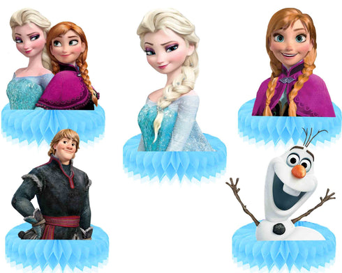 Honeycomb Centerpieces Elsa - 5 Pcs Elsa Anna Olaf Table Decorations, Honeycomb Party Centerpieces