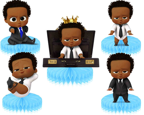Afro Boss Honeycomb Table Centerpieces – 5 PCS Birthday Party Decorations