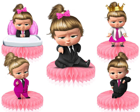 Girl Honeycomb Centerpieces Boss – 5 Table Decorations