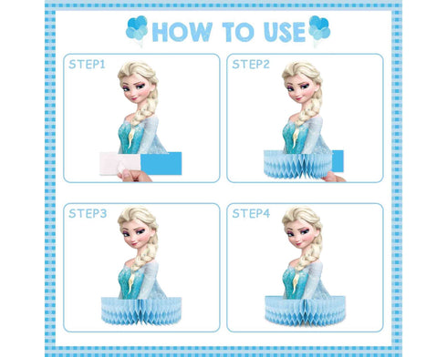 Honeycomb Centerpieces Elsa - 5 Pcs Elsa Anna Olaf Table Decorations, Honeycomb Party Centerpieces