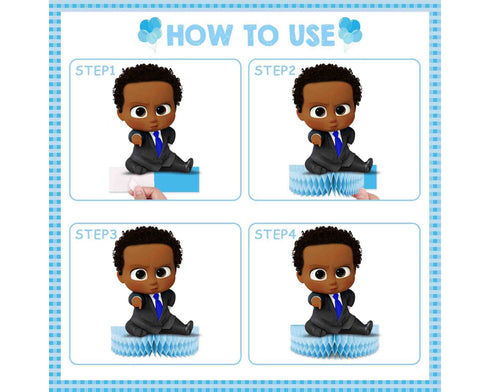 Afro Boss Honeycomb Table Centerpieces – 5 PCS Birthday Party Decorations