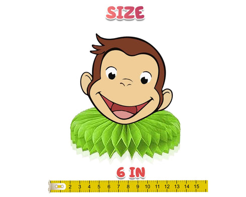 Honeycomb Centerpieces Curious Monkey – 5 Pack Table Decorations, Monkey Birthday Party Decorations