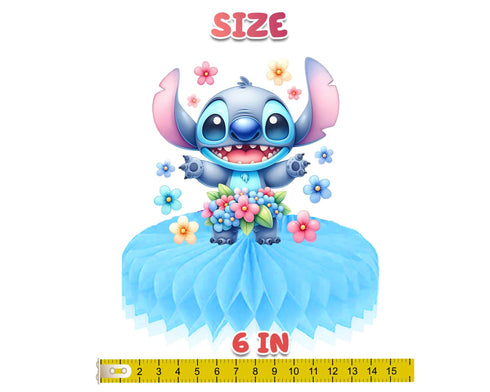 Party Honeycomb Centerpieces Stitch – 5 PCS Table Decorations for Kids Birthday