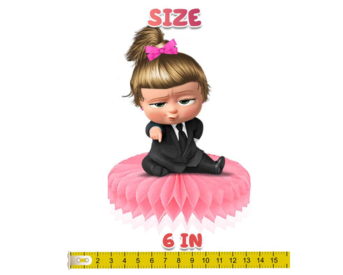 Girl Honeycomb Centerpieces Boss – 5 Table Decorations