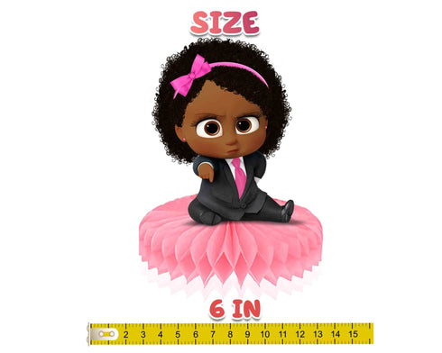 Girl Afro Honeycomb Centerpieces Boss – 5 PCS Pink Table Decorations, Girl Boss Party Supplies