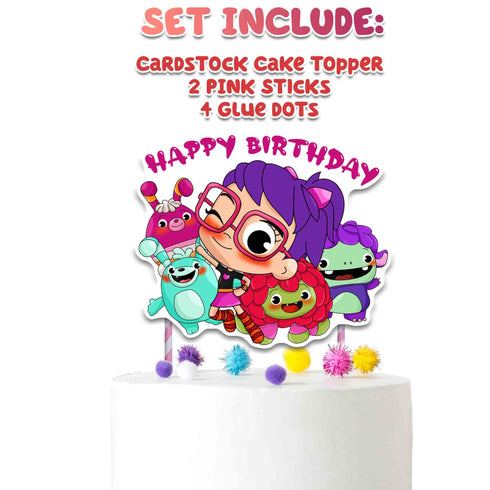 Cake Topper Abby – Happy Birthday Cardstock Decoration for Kids Party