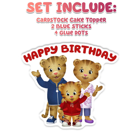 Cake Topper Little Tiger – Cardstock Birthday Cake Decoration, Happy Birthday Topper