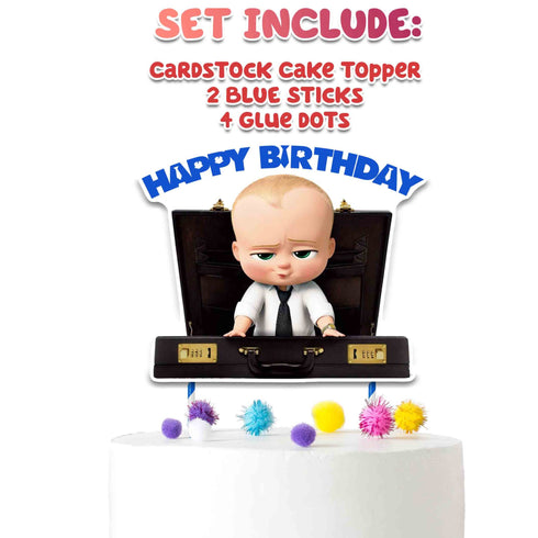 "Happy Birthday" Briefcase Cake Topper The Boss