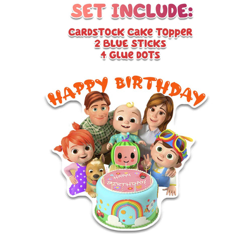 Cake Topper Family Set Baby Melon - Happy Birthday Cake Decoration