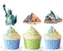 Landmarks Cupcake Toppers - Set of 10 | World Monuments Party Decorations | Travel-Themed Toppers (Copy)