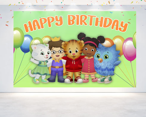 Birthday Backdrop Banner Little Tiger - 5x3 FT and 7x5 FT Party Decoration