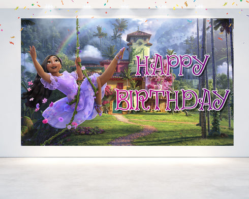 Birthday Backdrop Banner Mirabel - 3x5 FT and 7x5 FT Mirabel Swing Party Background, Birthday Decoration