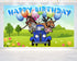 Birthday Backdrop Little Blue Truck - 5x3 ft and 7x5 ft Farm Theme Party Decoration