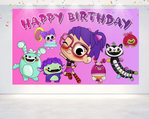 Wall Backdrop Abby - 5x3 FT and 7x5 FT for Birthday and Party Celebrations