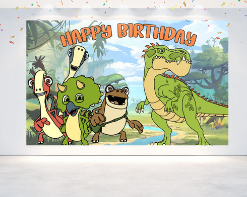 Birthday Backdrop Gigant Dino Banner 5x3 ft, Dinosaur Jungle Party Background