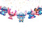 Birthday Party Garland Stitch – 5 Cutout Hanging Characters with Ribbon