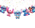 Birthday Party Garland Stitch – 5 Cutout Hanging Characters with Ribbon