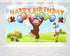 Birthday Backdrop Curious Monkey – 5x3 FT and 7x5 FT Party Banner