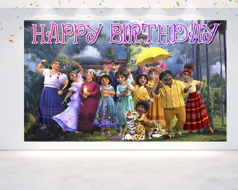 Birthday Backdrop Banner Mirabel- Full Family, Party Decoration