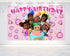 Afro Family Birthday Backdrop Baby Melon for Girls – 5×3 FT, Pink Cocomelon Party Banner