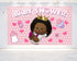 Afro Girl Cartoon Baby Shower Backdrop - 5x3 FT and 7x5 FT Pink Party Decoration