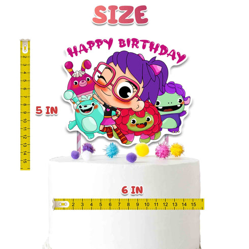 Cake Topper Abby – Happy Birthday Cardstock Decoration for Kids Party