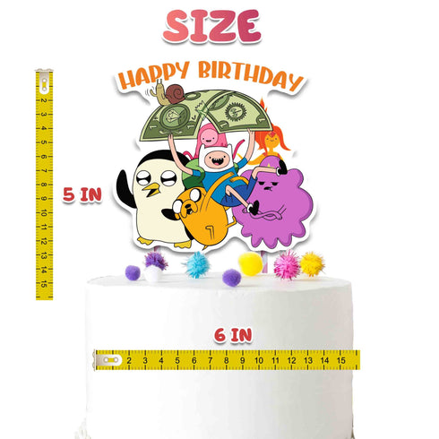 Cake Topper Adventure - Happy Birthday Finn & Friends Decoration