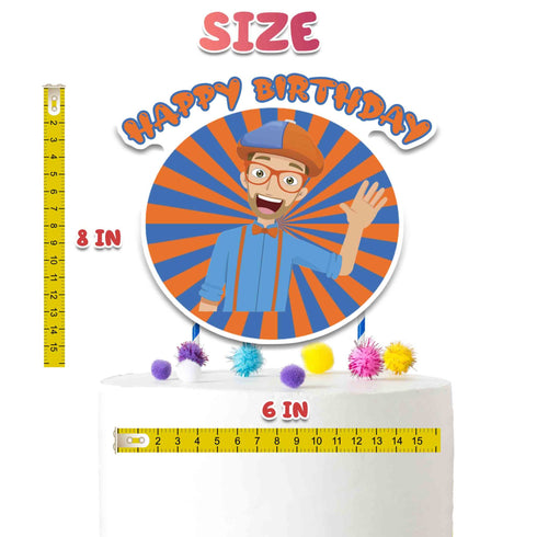 Cake Topper Blipo – Happy Birthday Sign, Cardstock Cake Decoration for Kids Birthday Party