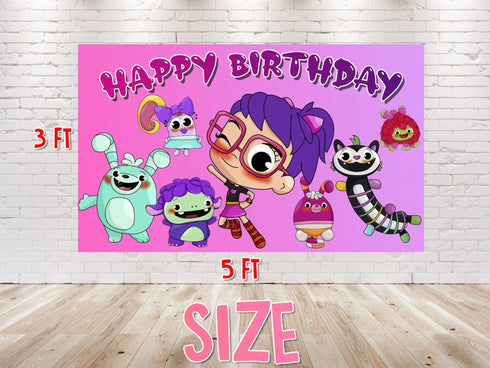 Wall Backdrop Abby - 5x3 FT and 7x5 FT for Birthday and Party Celebrations