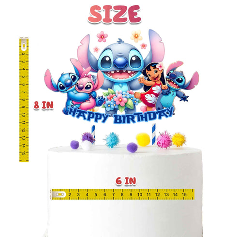 Cake Topper Stitch – Happy Birthday Decoration for Kids