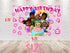Afro Family Birthday Backdrop Baby Melon for Girls – 5×3 FT, Pink Cocomelon Party Banner