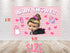 Girl Cartoon The Boss Shower Backdrop - 5x3 FT and 7x5 FT Pink Party Decoration