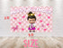 Girl Cartoon Birthday Backdrop The Boss - 5x3 FT and 7x5 FT Pink Party Decoration