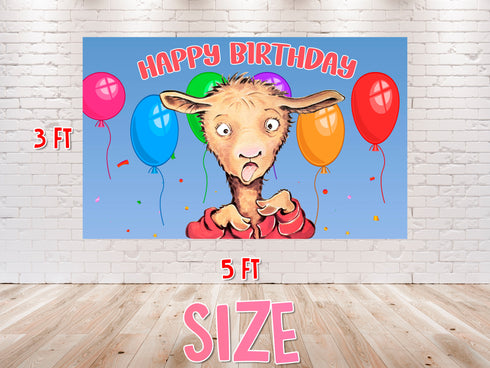 Llama Llama Red Pajama Birthday Backdrop – 5x3 ft and 7x5 ft Party Decoration Banner