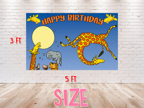 Giraffes Can't Dance Birthday Backdrop – 5x3 ft and 7x5 ft Jungle Party Decoration