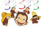 Hanging Swirls Curious Monkey – 10 Pack Ceiling Decorations, Monkey Birthday Party Supplies