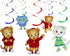 Hanging Swirl Decorations Little Tiger – 10 Pack Ceiling Swirls with Characters, Little Tiger Birthday