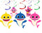 Hanging Swirls Kids Shark – 10 Pcs Kids Shark Ceiling Swirls Decorations