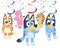 Ceiling Swirl Decorations Blue – 10 Foil Hanging Swirls with Blue Dog Characters